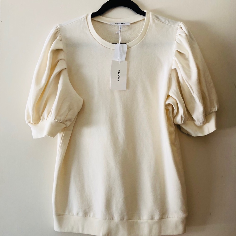Cream Puff Sleeve Top sz L